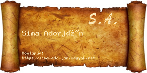 Sima Adorján névjegykártya